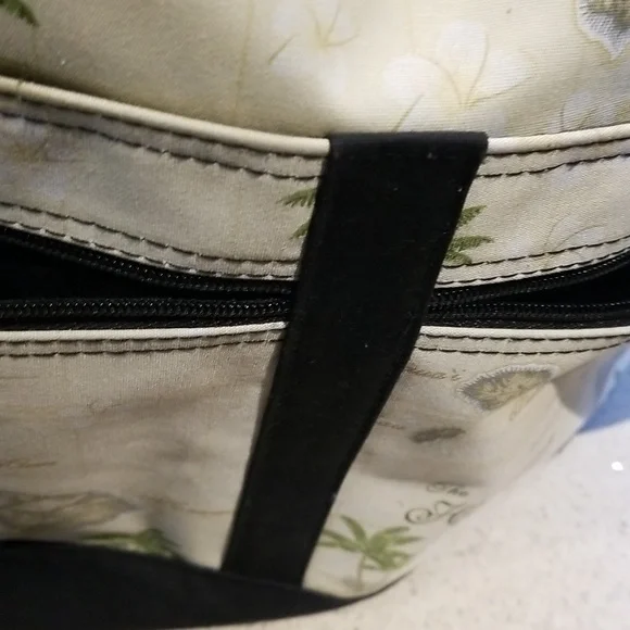 EUC Hawaiian Island handled bag zip top/inside zipped pocket 2 slide in pockets - Picture 10 of 11